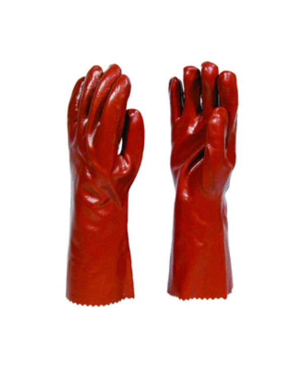 Red Pvc Glove Open Cuff 40Cm