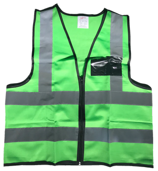 Pioneer®Emerald Green Reflective Vest With Zip & Id Pouch