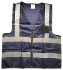 Pioneer®Navy Reflective Vest With Zip & Id Pouch