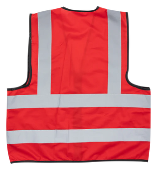 Pioneer®Red Reflective Vest With Zip & Id Pouch