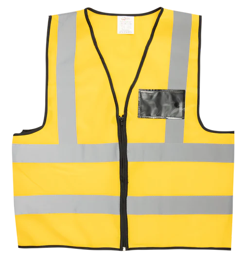 Pioneer®Yellow Reflective Vest With Zip & Id Pouch