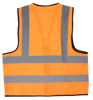 RED REFLECTIVE VEST WITH ZIP & ID POUCH