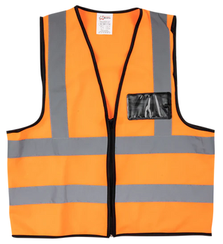 Pioneer®Orange Reflective Vest With Zip & Id Pouch