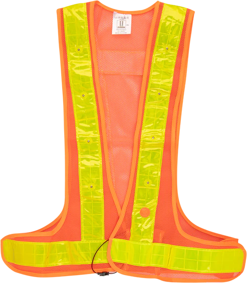 Orange Reflective Vest With Led Light