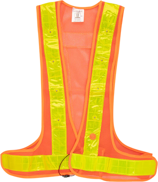 Orange Reflective Vest With Led Light