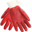 PVC Red Rough Palm Heavy Duty Glove Knit wrist