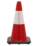 Traffic cone with reflective tape